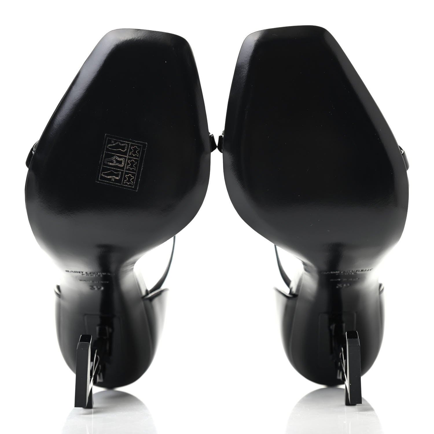 Saint Laurent Patent Calfskin Opyum 110 Sandals 39 Black 5 of 8