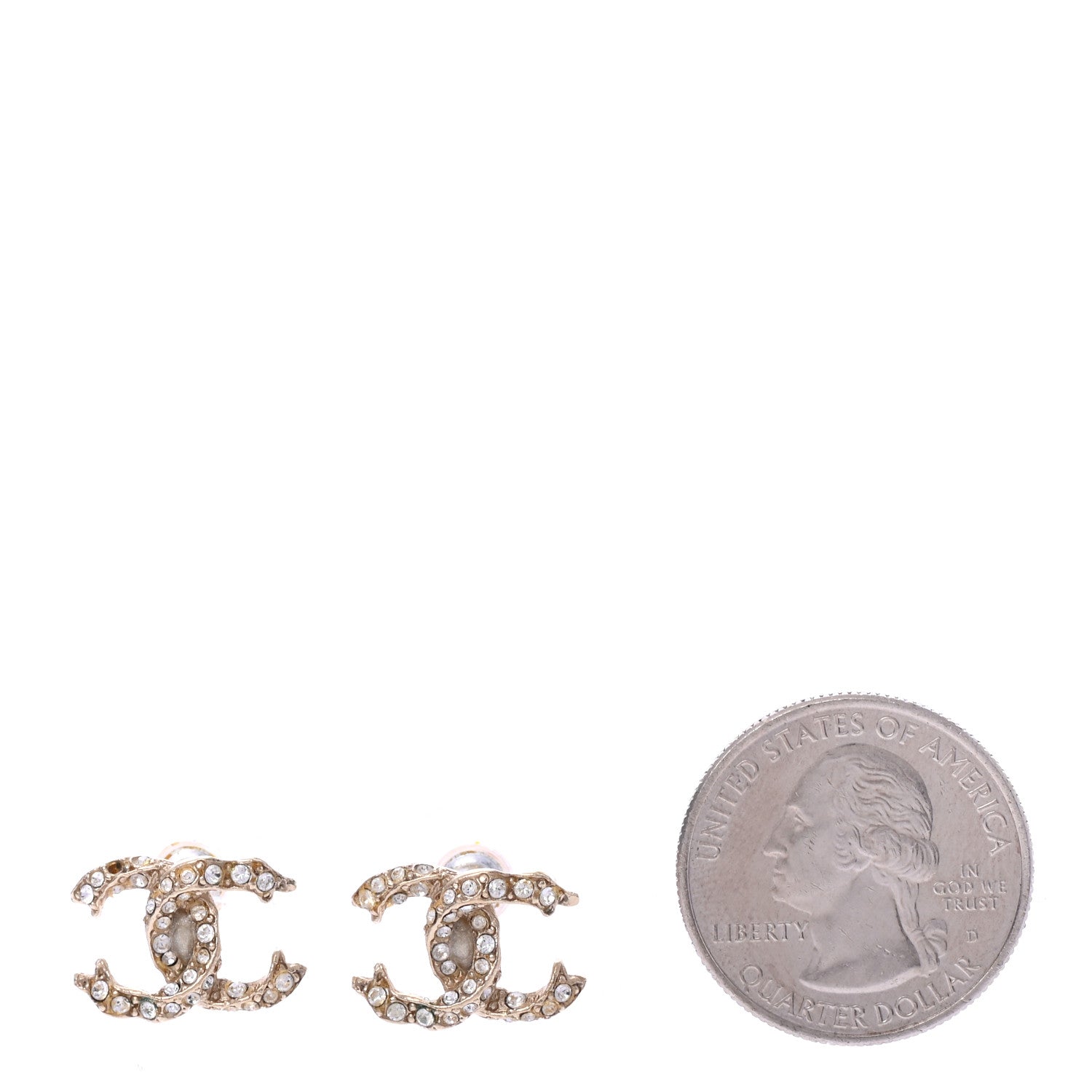 Chanel Crystal Twisted CC Earrings Gold 2 of 5