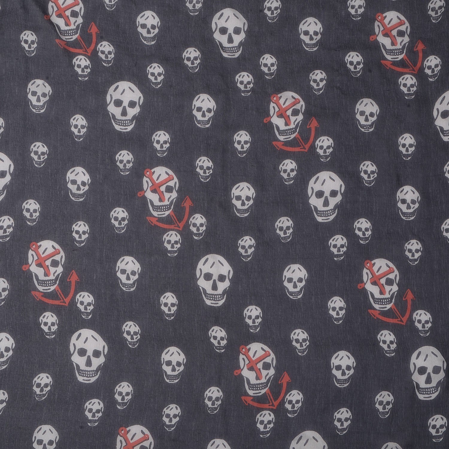 Alexander McQueen Silk Chiffon Skull Anchor Scarf 3 of 7