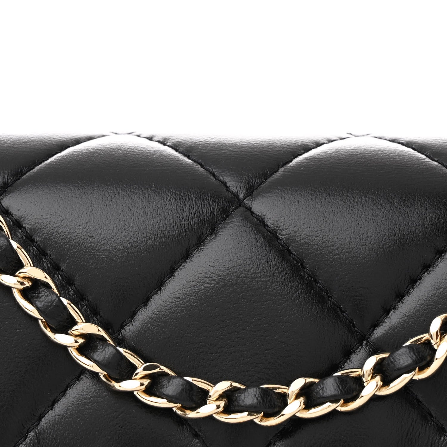 Chanel Lambskin Quilted Flap Clutch Bag With Chain Black 8 of 11