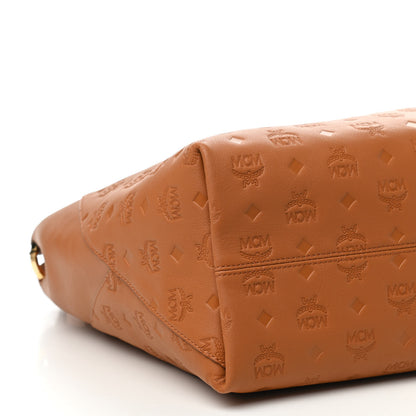 MCM Calfskin Ottomar Monogram Large Klara Hobo Cognac 7 of 9