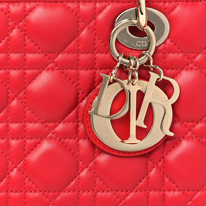 Christian Dior Lambskin Cannage Small My Lady Dior Red 7 of 10