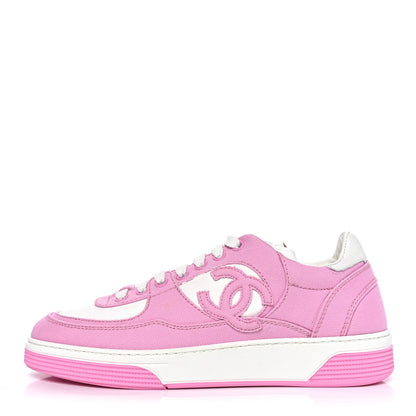 Chanel Cotton Sneakers 37 Pink White 2 of 17