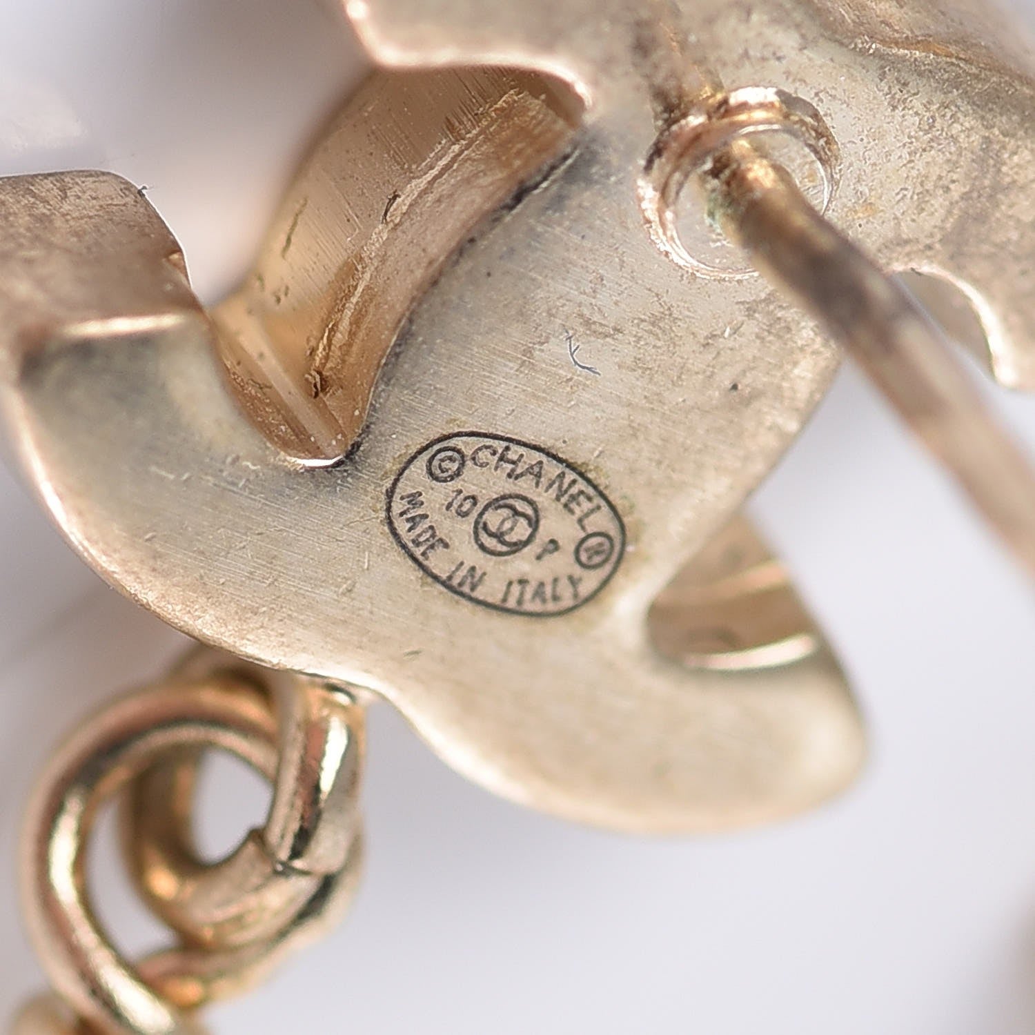 Chanel Pearl Enamel CC Drop Earrings Black 4 of 5