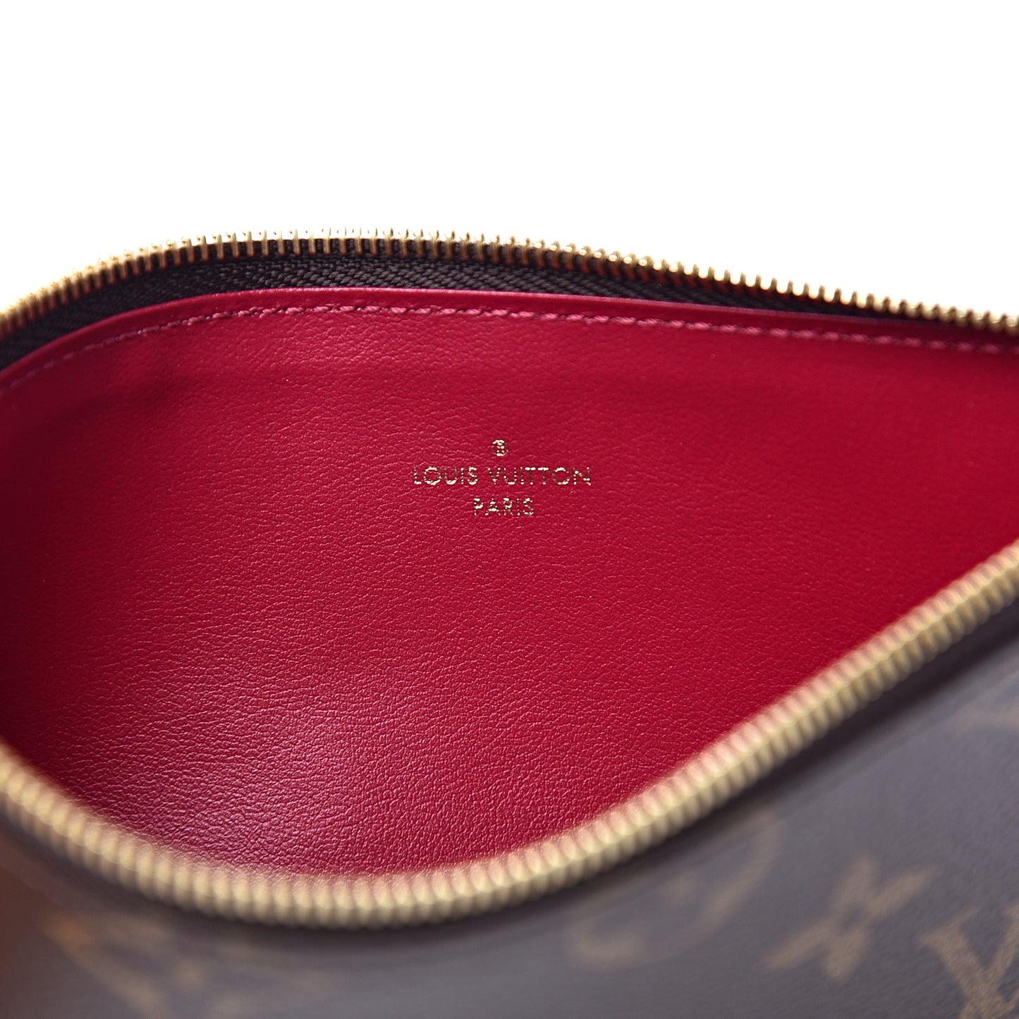 Monogram Felicie Chain Wallet Zippered Insert Fuchsia