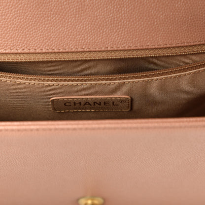 Chanel Caviar Chevron Quilted New Medium Boy Flap Light Brown 8 of 11
