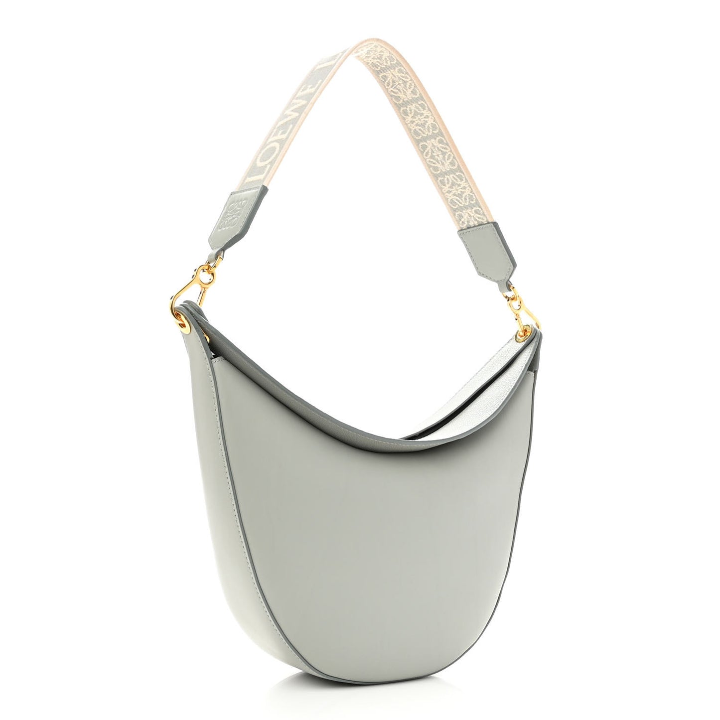Satin Calfskin Jacquard Luna Bag Ash Grey