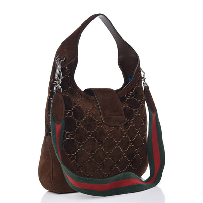 Gucci Velvet GG Monogram Web Medium Dionysus Hobo Brown 3 of 15