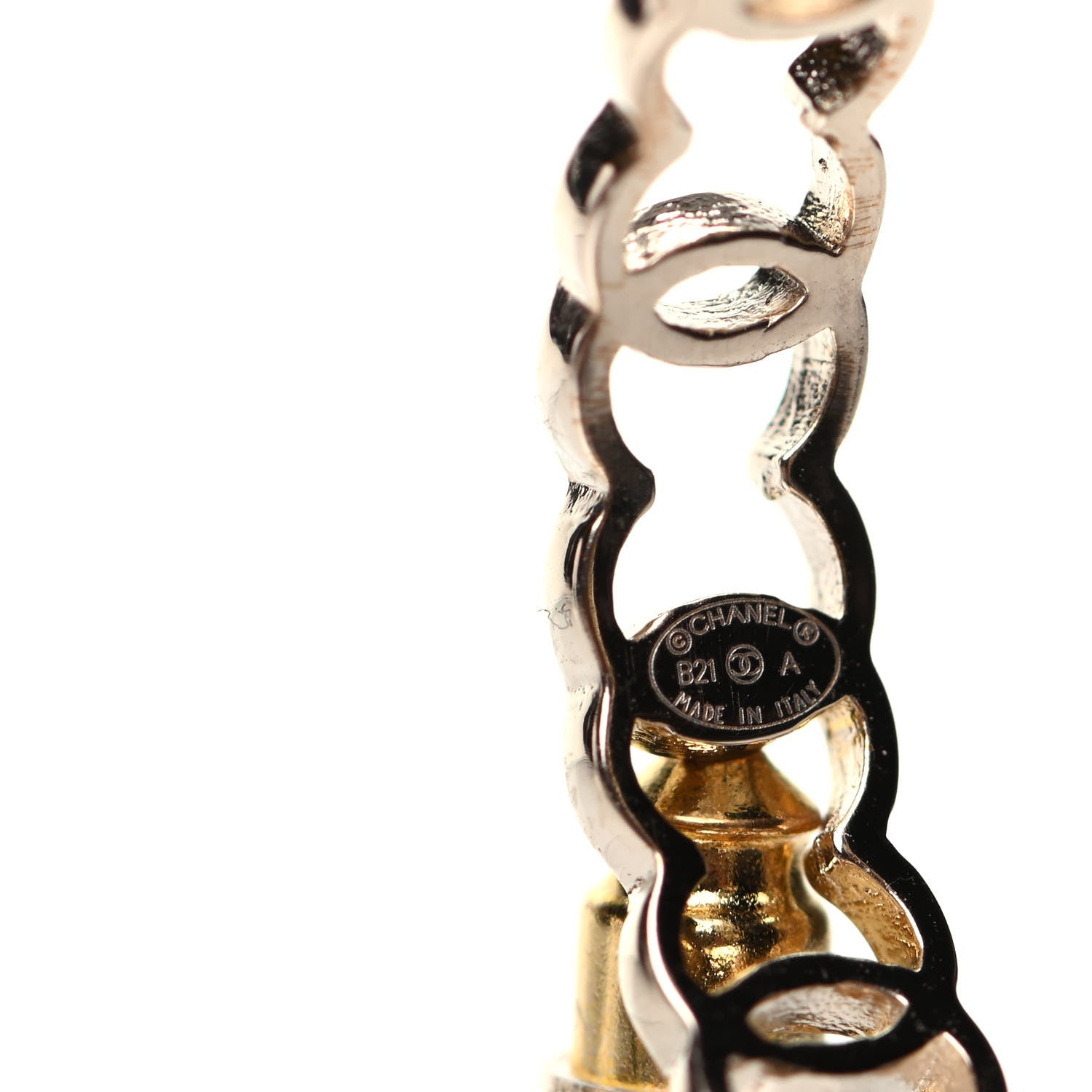 Chanel Metal CC Hoop Earrings Gold 5 of 5