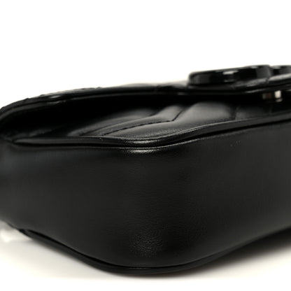 Gucci Calfskin Matelasse Monochrome GG Marmont Chain Belt Bag Black 9 of 11