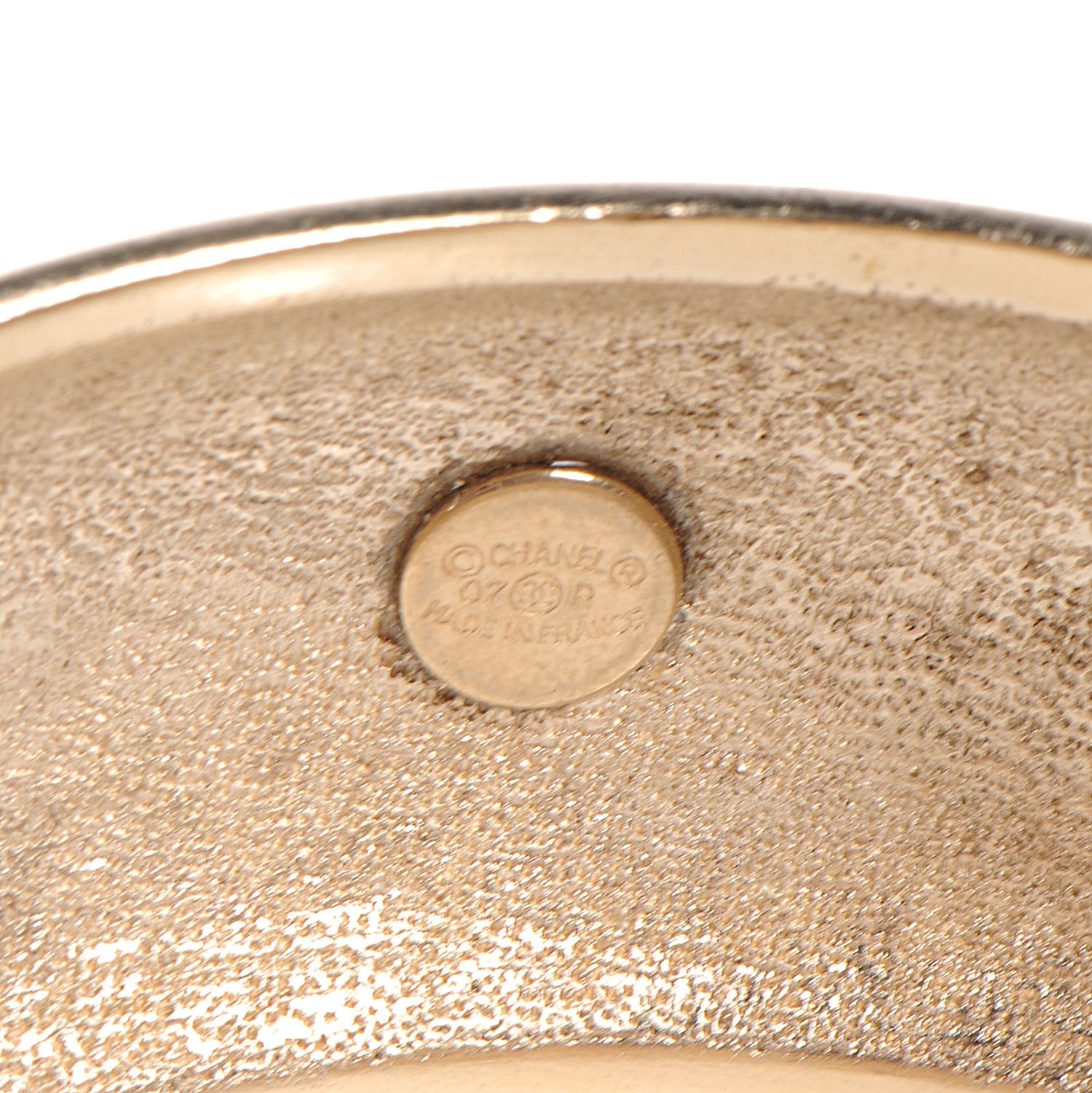 Chanel Wide Metal L'Elegance French Quote Bangle Gold 5 of 5