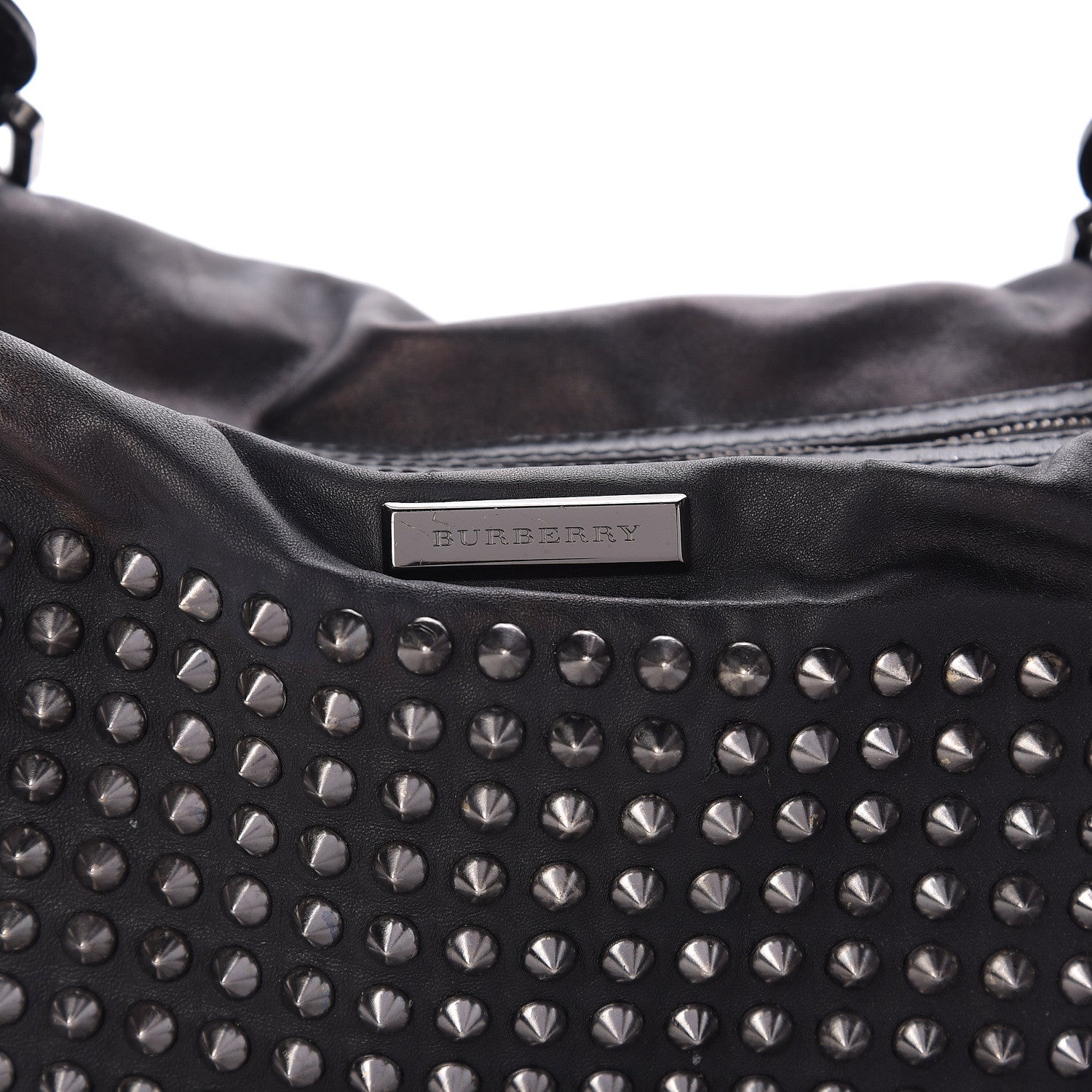 Burberry Prorsum Calfskin Studded Shoulder Bag Black 9 of 13