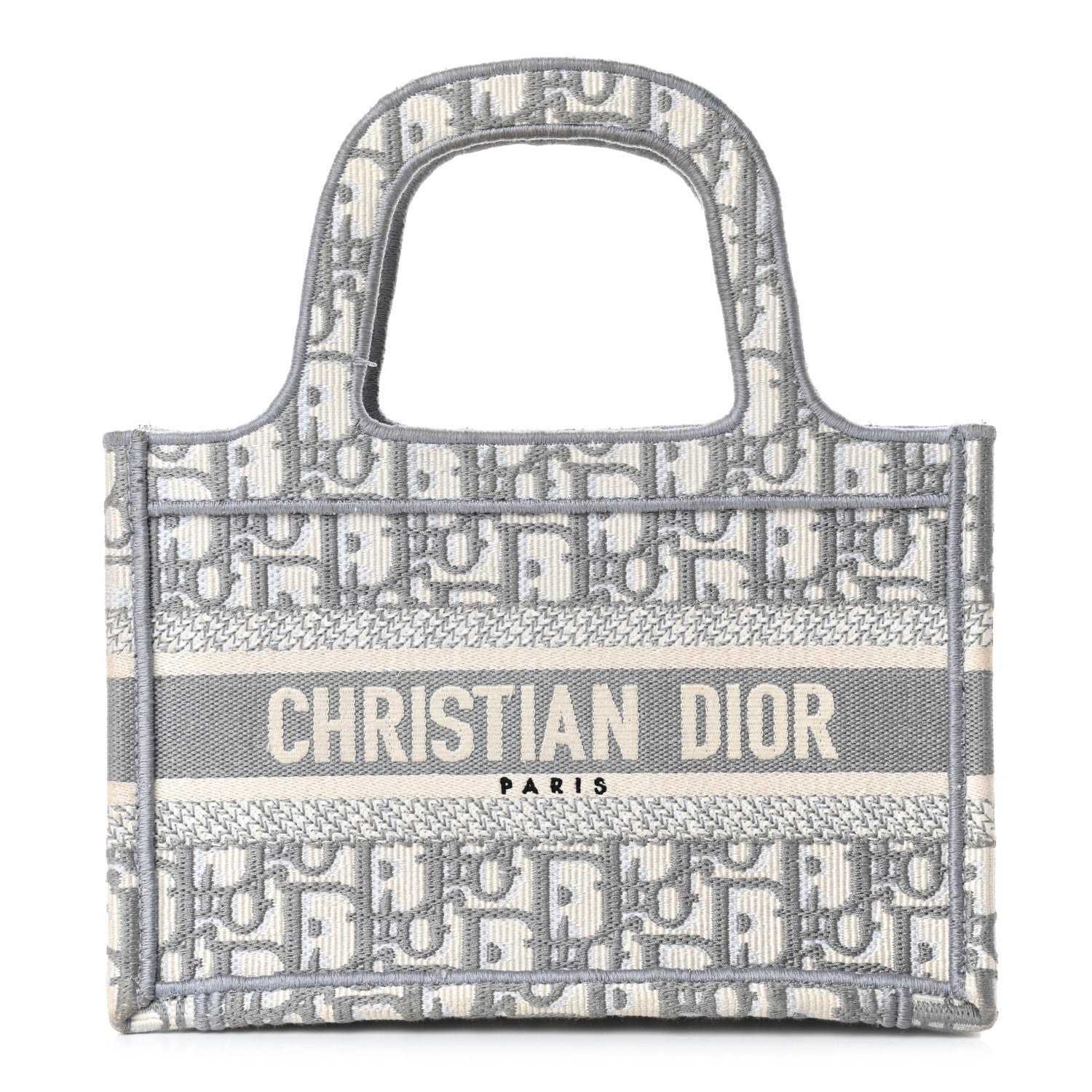 Christian Dior Oblique Mini Book Tote Grey Multicolor 1 of 5