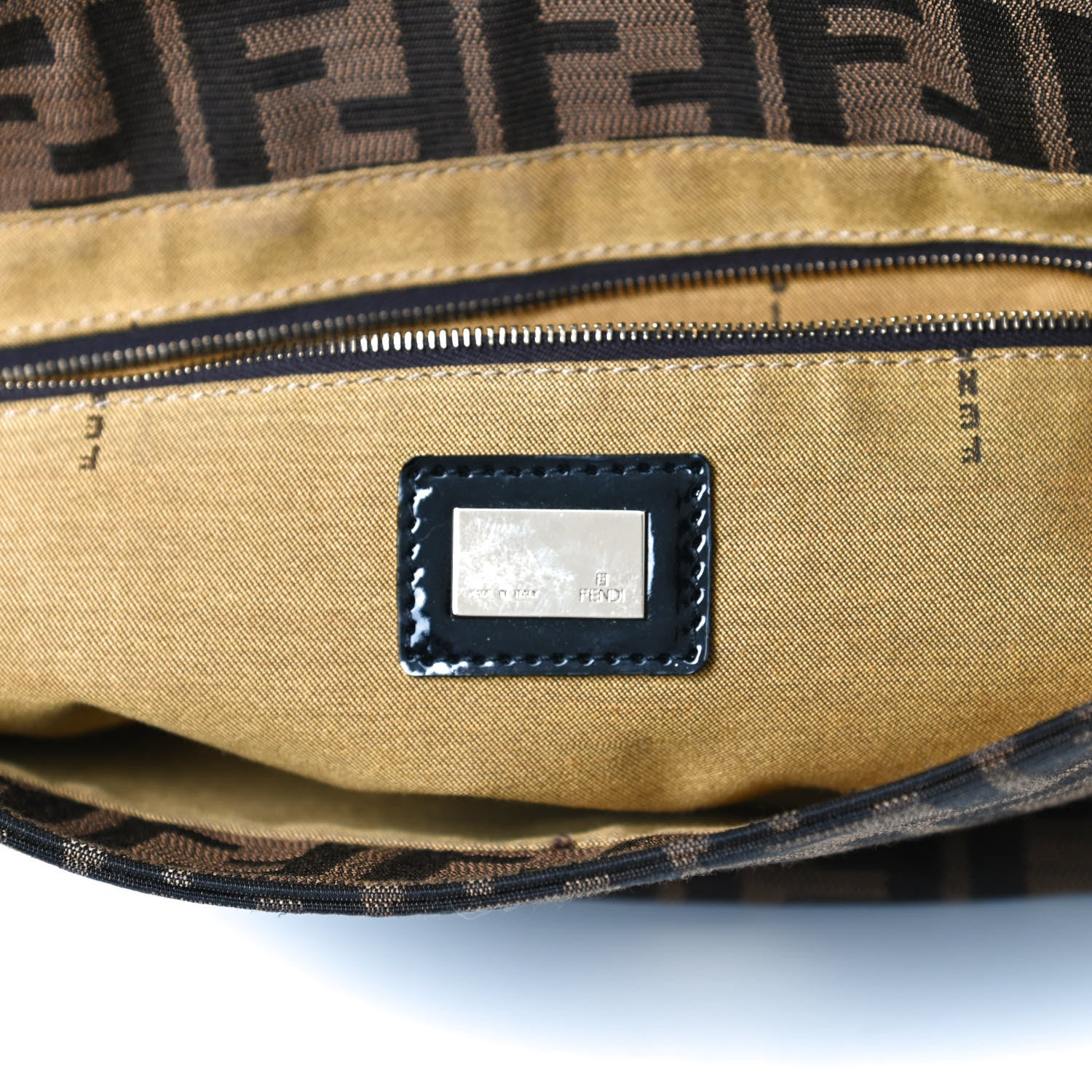 Fendi Zucca Patent Mia Shoulder Flap Tobacco 6 of 13