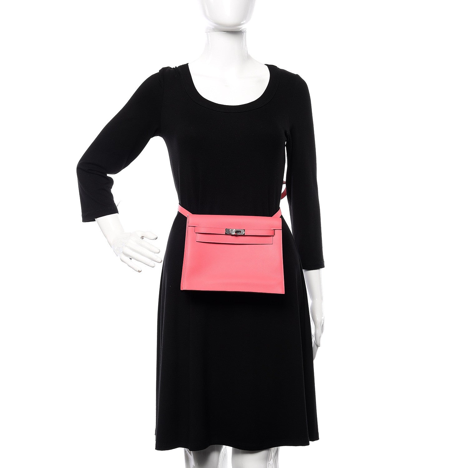 Hermes Evercolor Kelly Danse II Belt Bag Rose Azalee 2 of 10