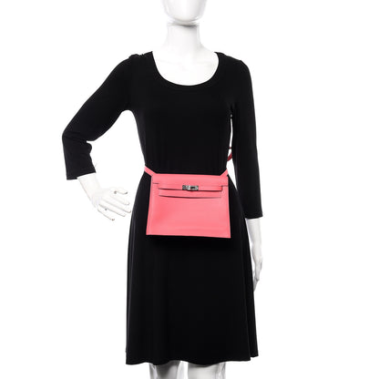 Hermes Evercolor Kelly Danse II Belt Bag Rose Azalee 2 of 10