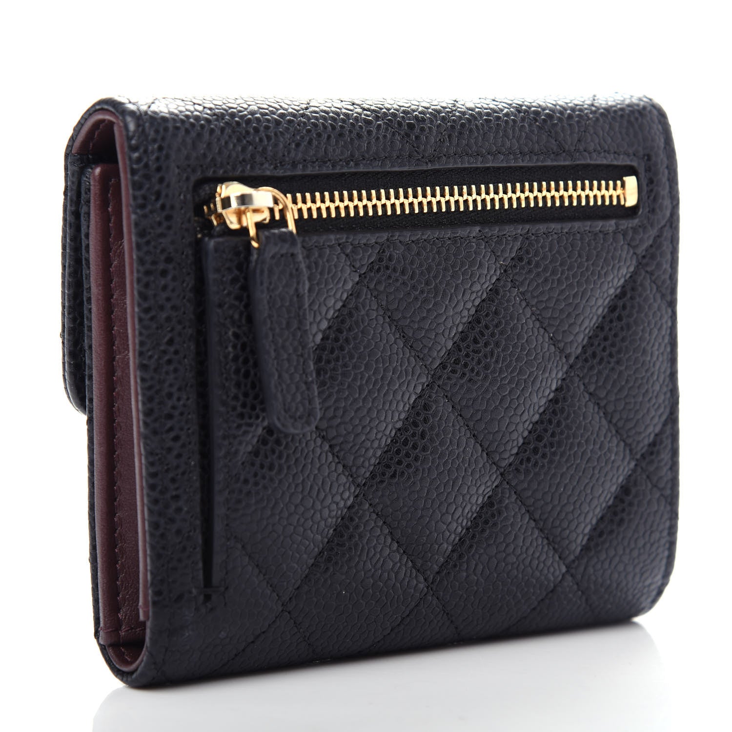 Chanel Caviar Quilted Compact Flap Wallet Black 3 of 9