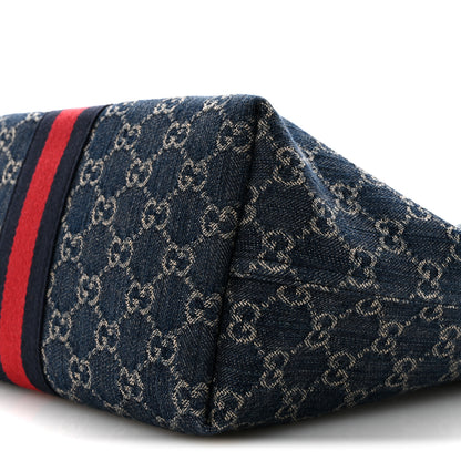 Gucci GG Monogram Denim Small Giglio Tote Blue White 10 of 10