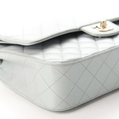 Chanel Iridescent Lambskin Quilted Medium Double Flap Light Blue 6 of 11