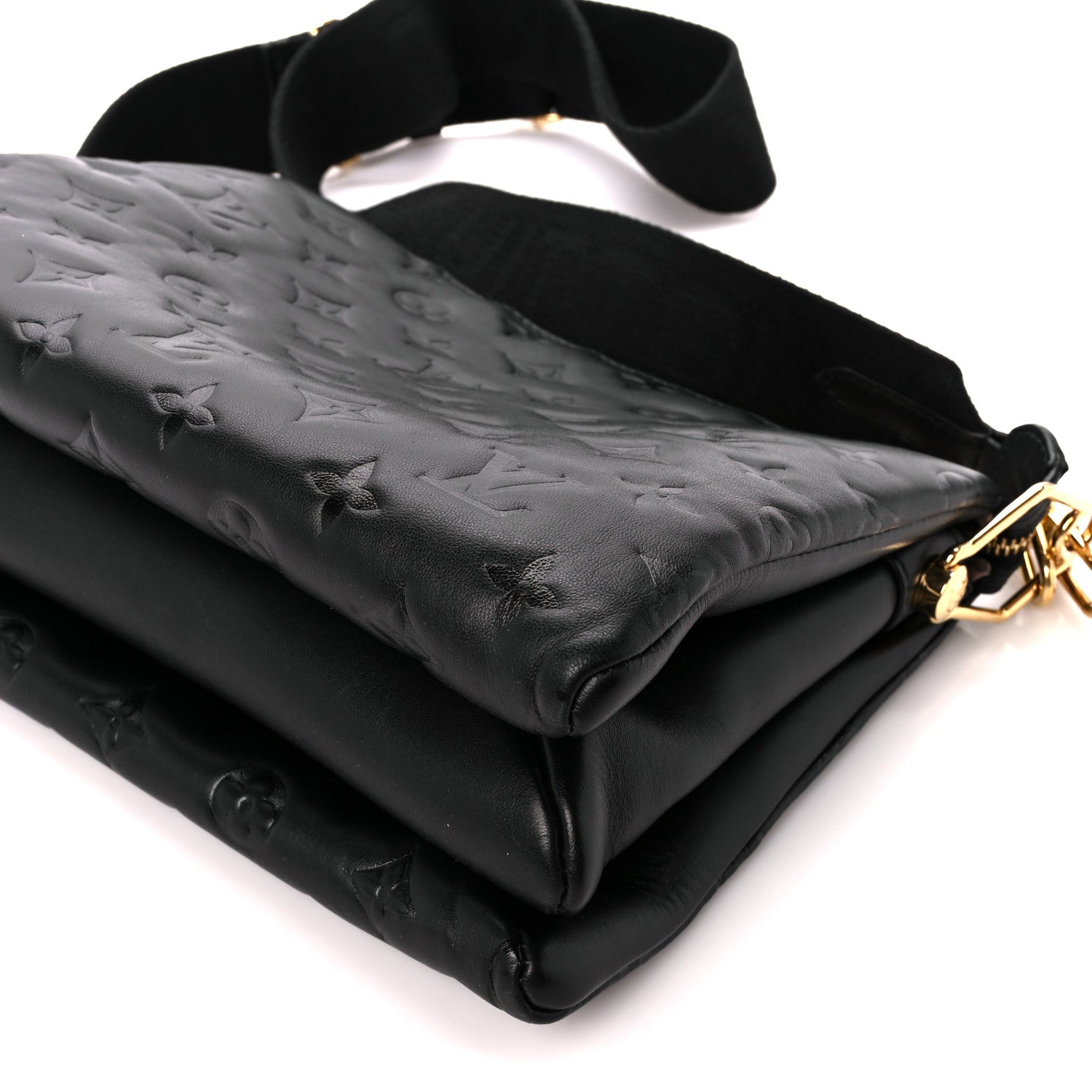 Louis Vuitton Lambskin Embossed Monogram Coussin PM Black 11 of 13