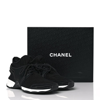 Chanel Stretch Fabric Womens CC Sneakers 39 Black 9 of 9