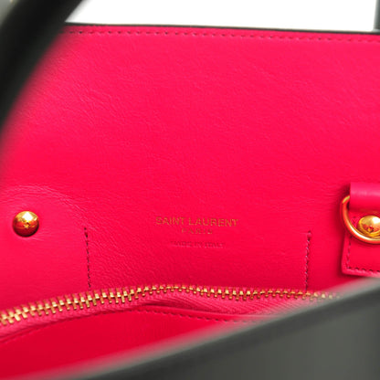 Saint Laurent Calfskin Small Sac De Jour Black Fuchsia 6 of 7