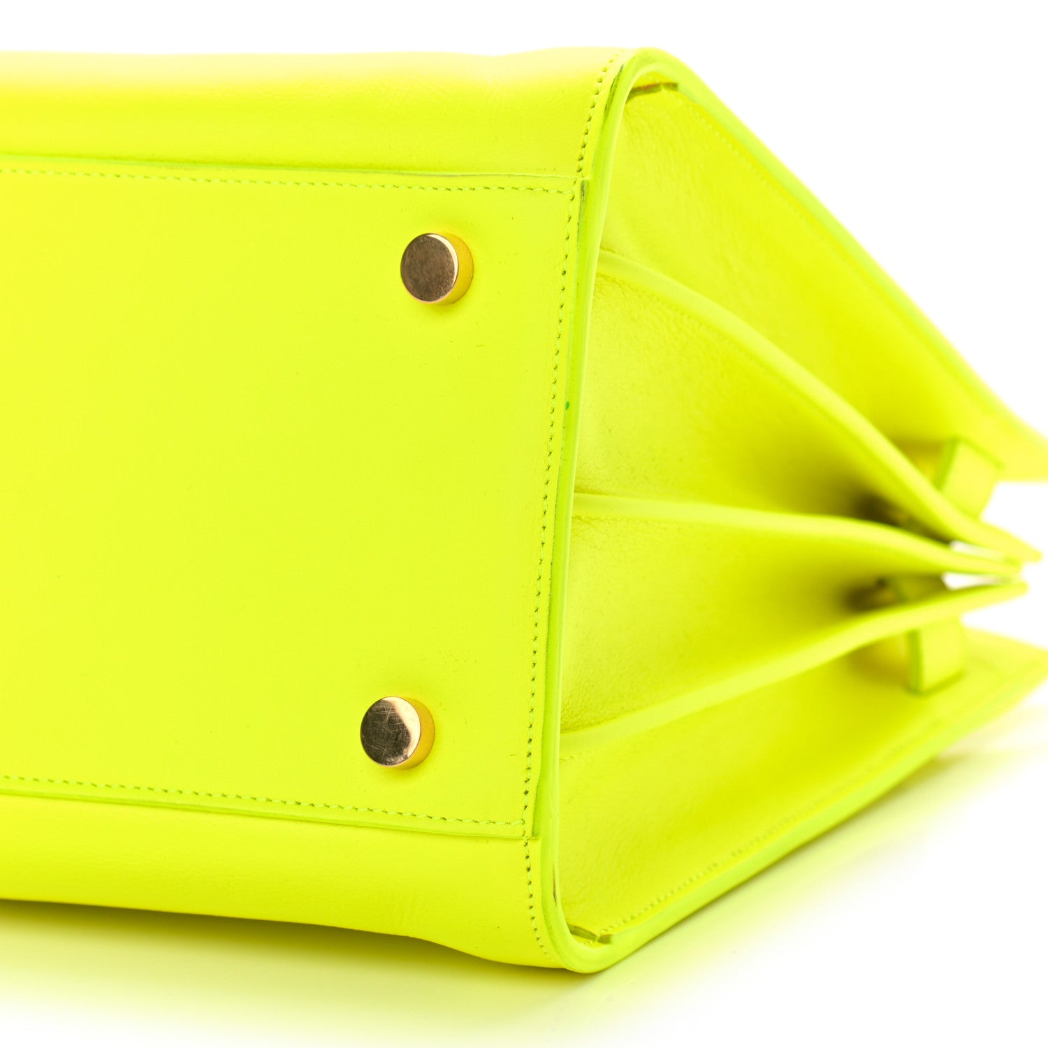 Saint Laurent Calfskin Small Sac De Jour Bag Neon Yellow 9 of 12