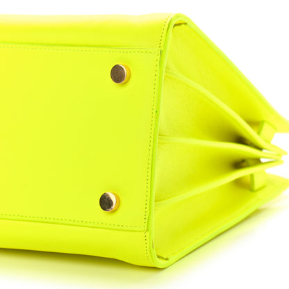Saint Laurent Calfskin Small Sac De Jour Bag Neon Yellow 9 of 12