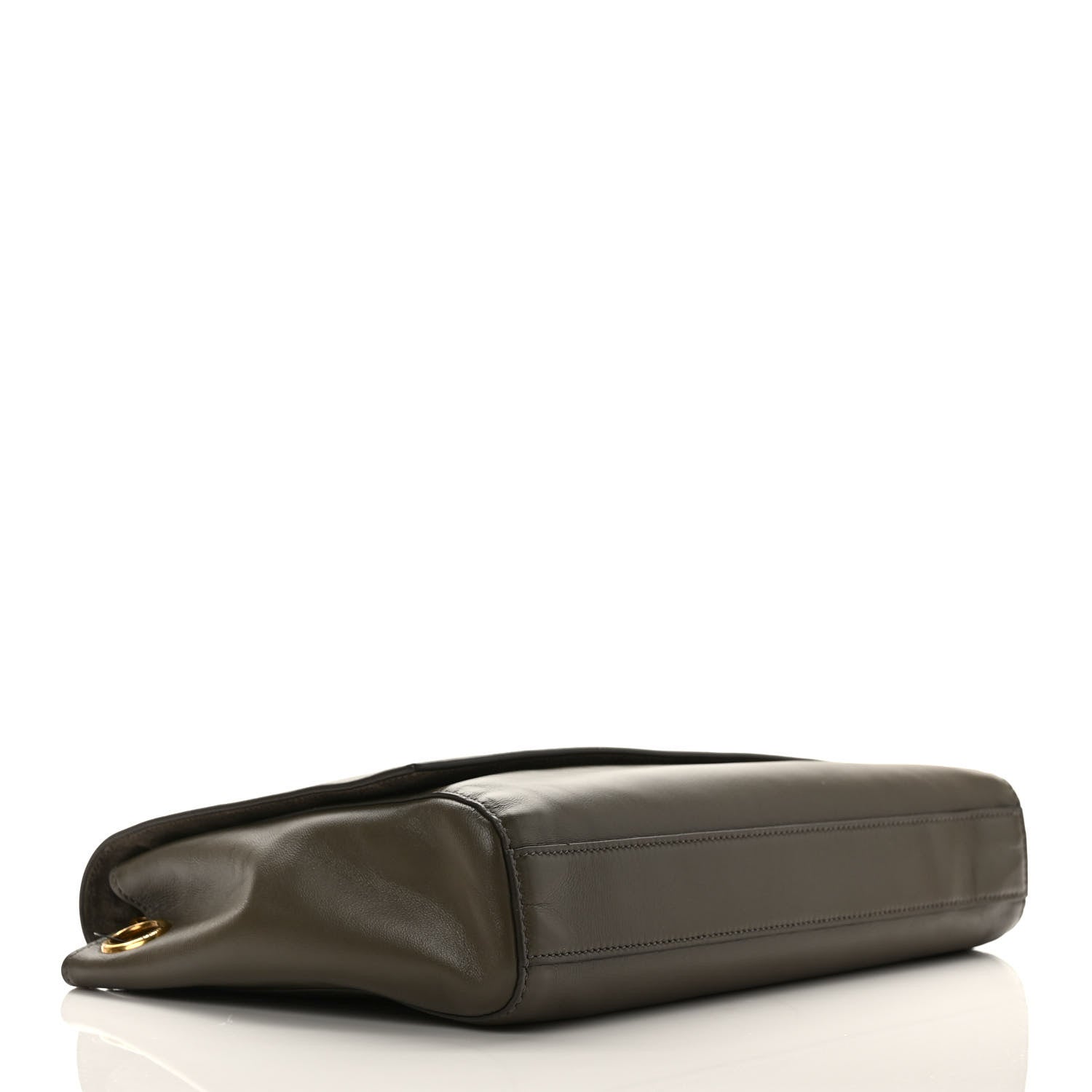 Saint Laurent Smooth Calfskin Suede Medium Reversible Monogram Kate Satchel Olive 4 of 8