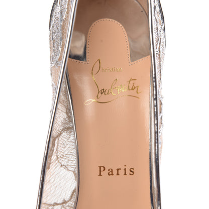Christian Louboutin Rete Dentelle Lurex Very Lace 120 Pumps 39.5 Silver 7 of 8