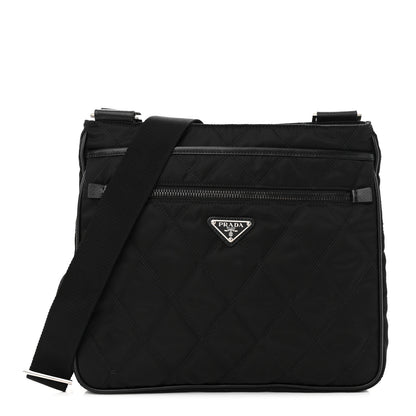 Prada Nylon Tessuto Impuntu Messenger Bag Black 1 of 9