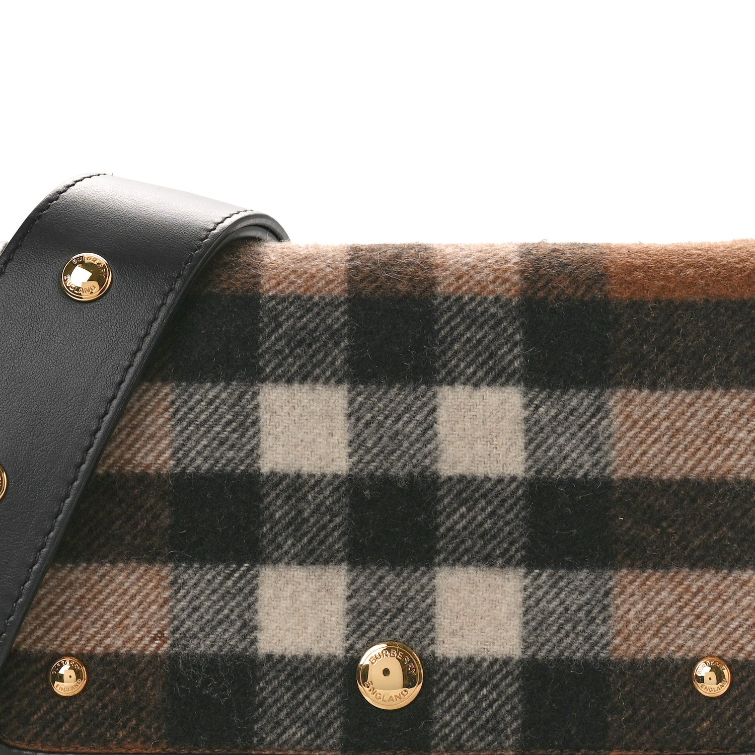 Burberry Cashmere Hackberry Check Note Medium Crossbody Bag Black 8 of 10