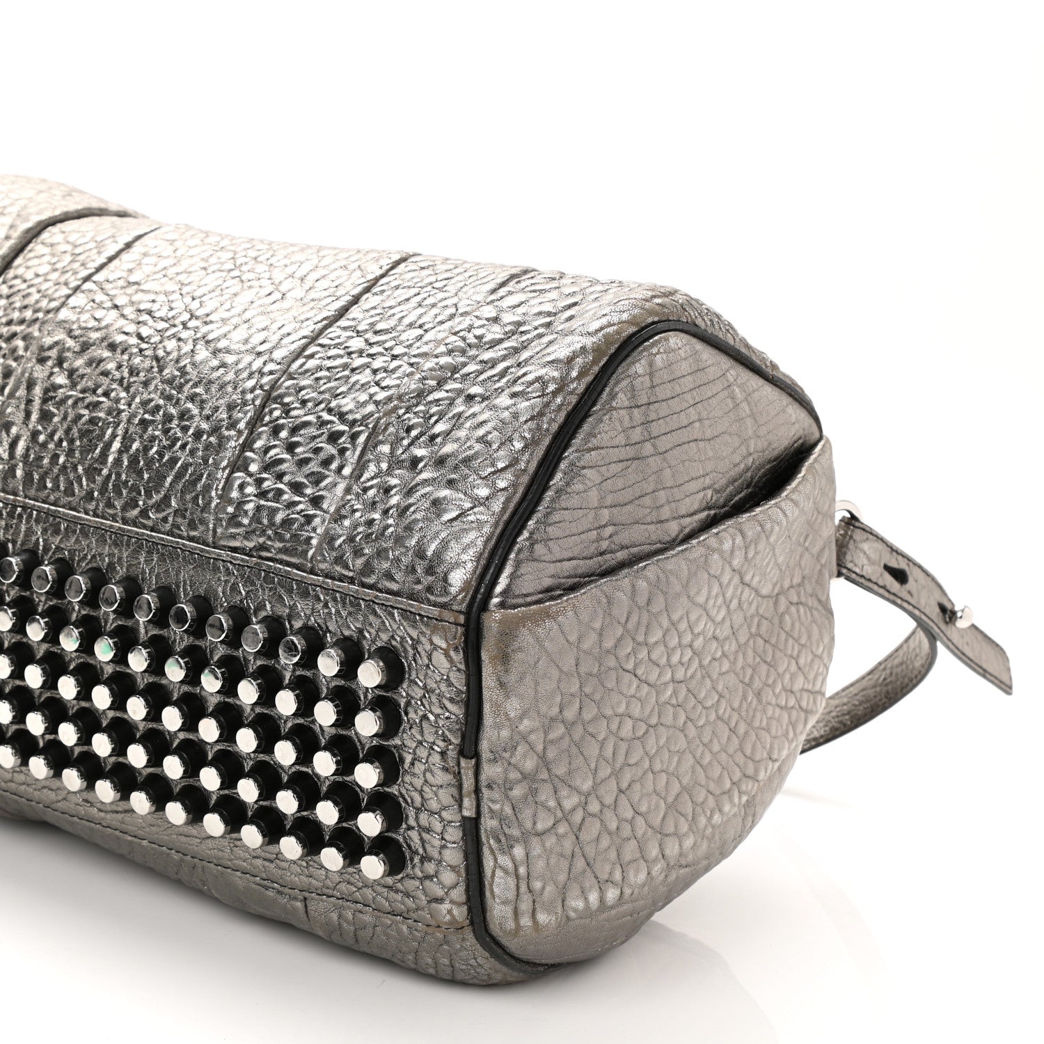 Alexander Wang Metallic Pebbled Lambskin Rocco Carbon Silver Hardware 7 of 9