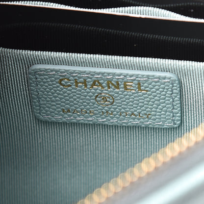 Chanel Iridescent Caviar Quilted Cosmetic Case Light Blue 6 of 8