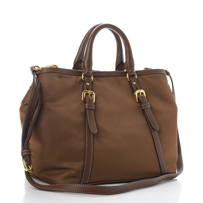 Prada Nylon Tessuto Vitello Daino Tote Corinto 4 of 10