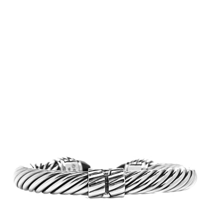 David Yurman Sterling Silver Black Onyx 10mm Cable Classics Hinged Bracelet 3 of 4