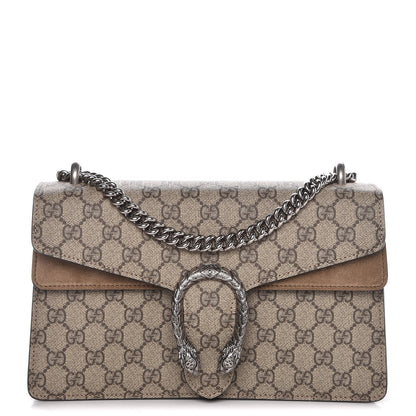 Gucci GG Supreme Monogram Small Dionysus Shoulder Bag Taupe 1 of 7
