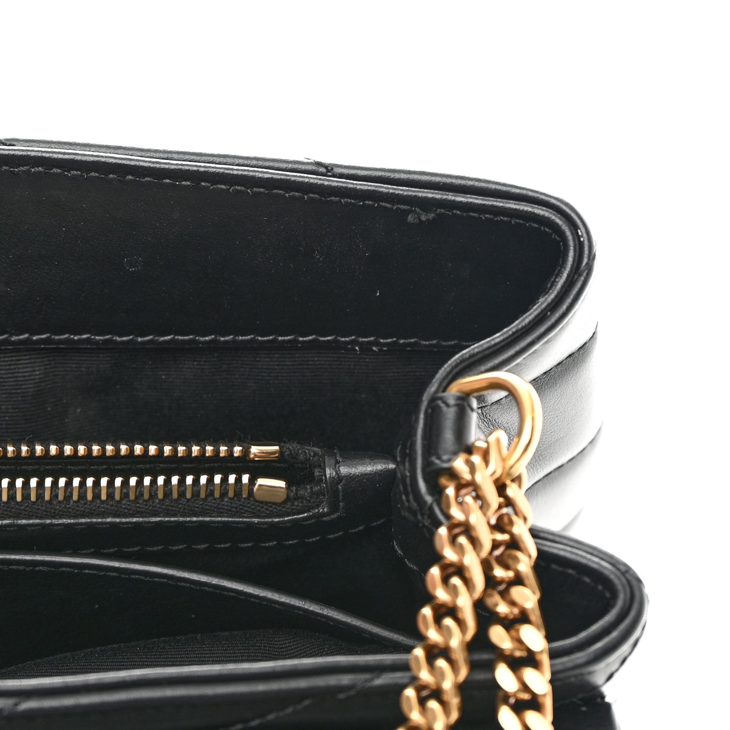 Calfskin Y Quilted Monogram Small Loulou Chain Satchel Black