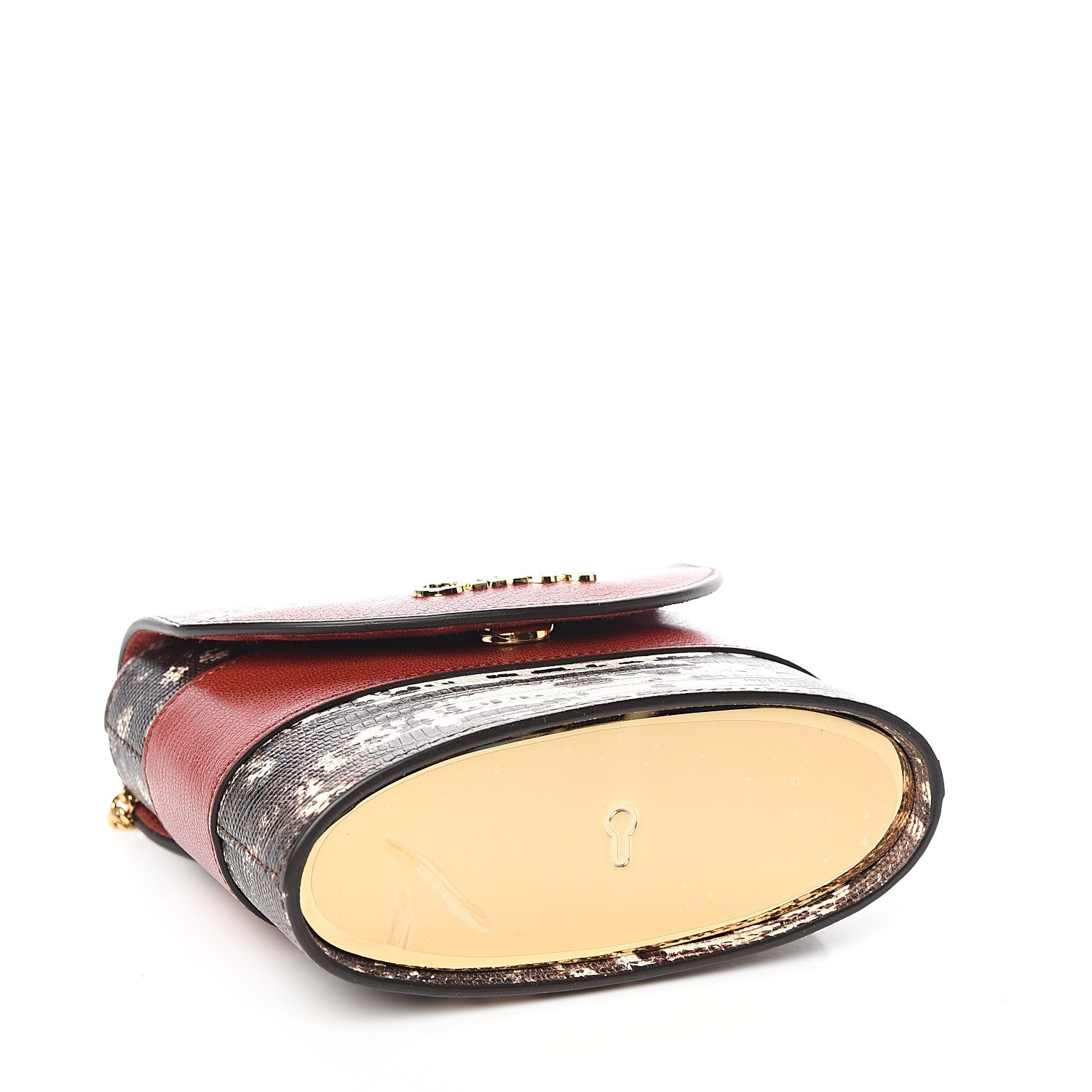 Chloe Calfskin Lizard Embossed Small Aby Lock Sepia Brown 3 of 8