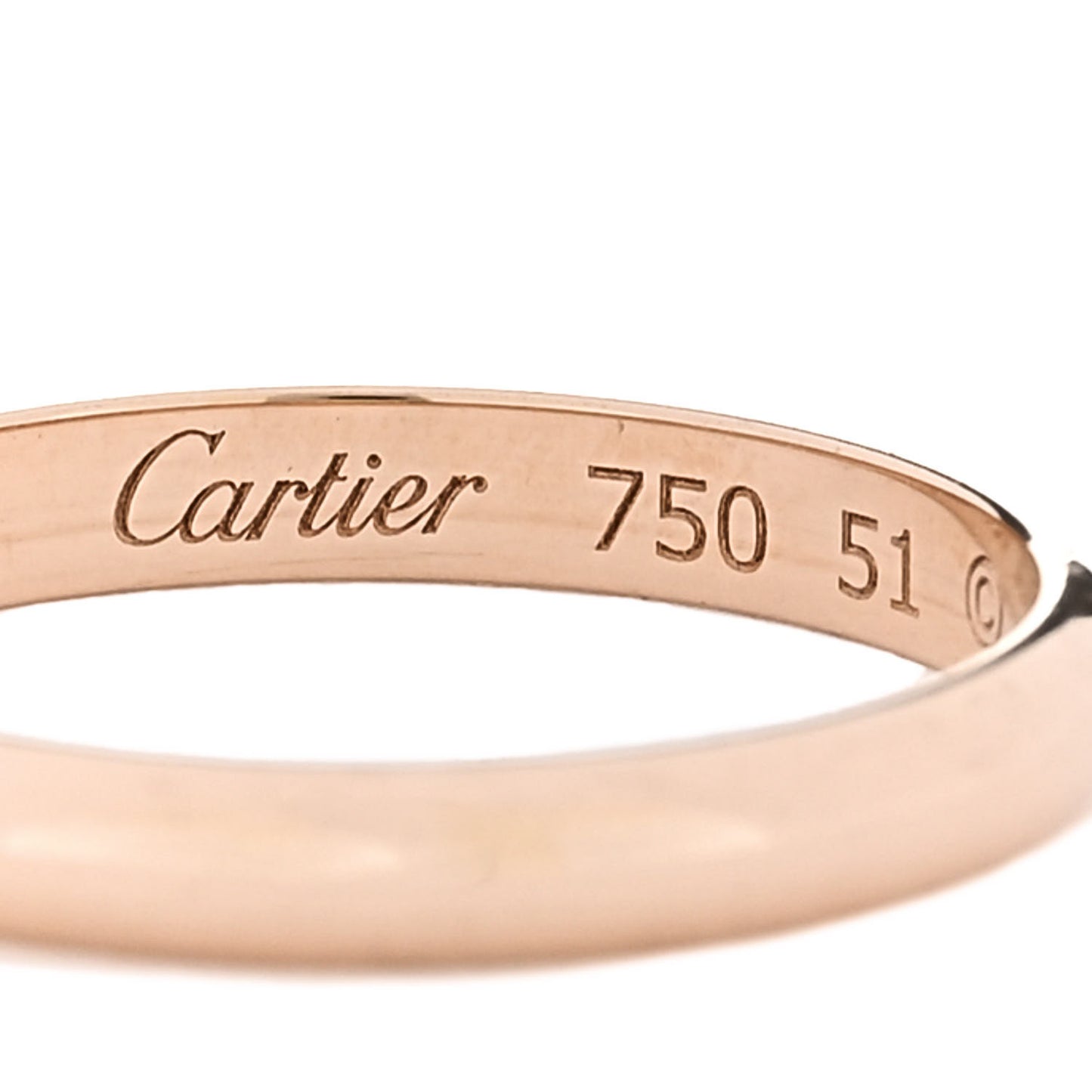 18K Pink Gold 2.5mm 1895 Wedding Band Ring 51 5.75