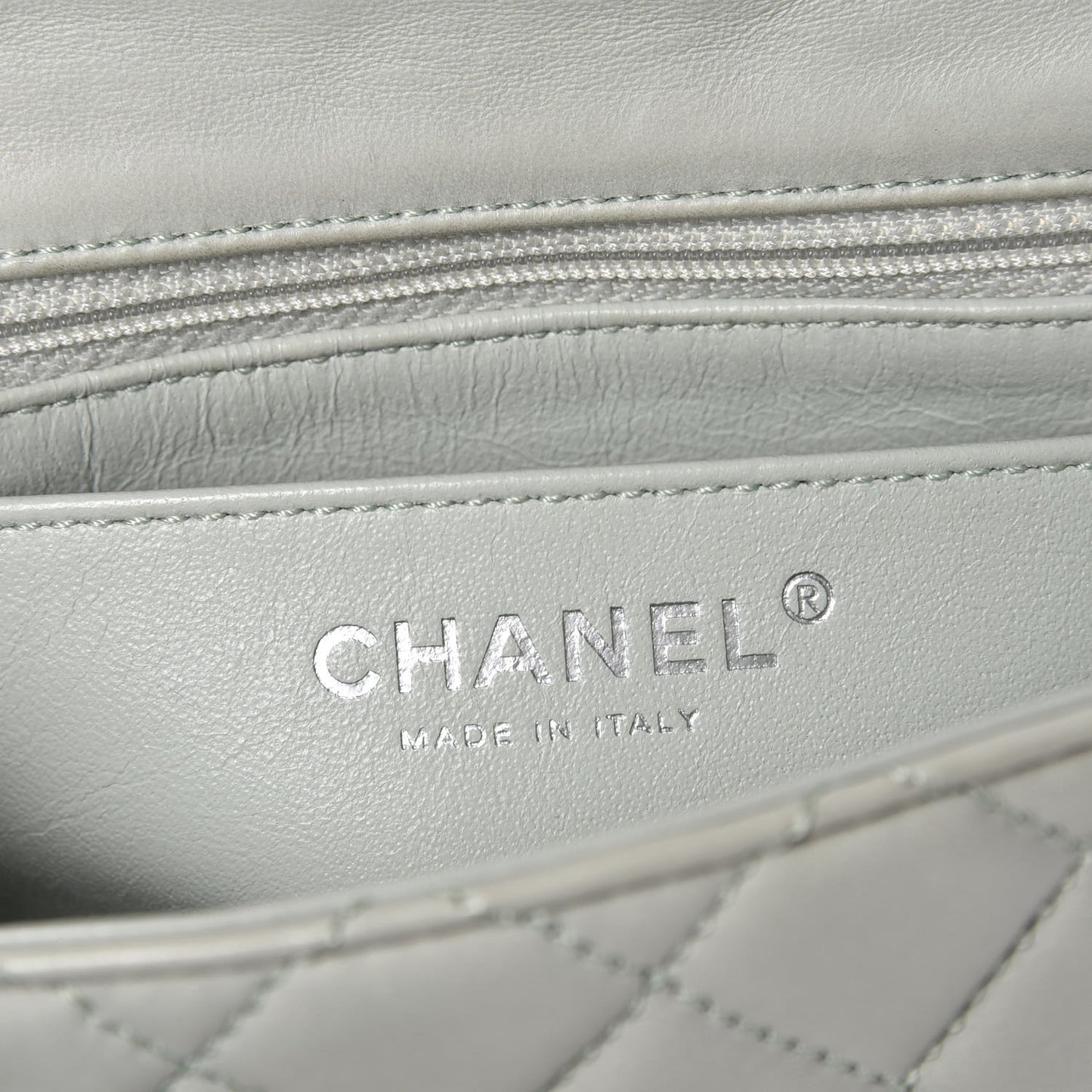 Lambskin Quilted Mini Square Flap Light Green