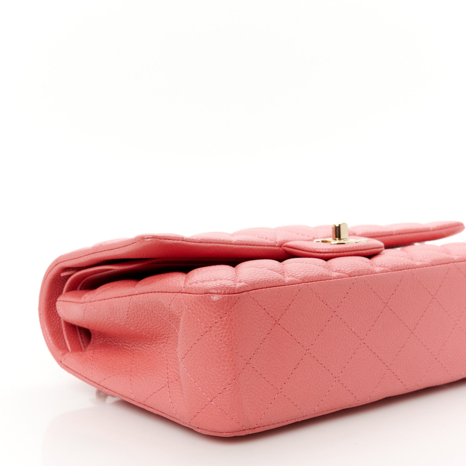 Chanel Metallic Caviar Quilted Medium Double Flap Pink 10 of 12