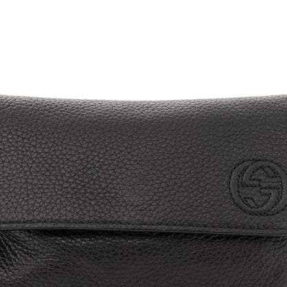 Gucci Pebbled Calfskin Soho Flap Belt Bag Black 8 of 13