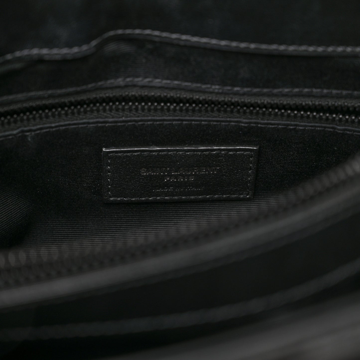 Calfskin Y Quilted Monogram Monochrome Medium Loulou Chain Satchel Black