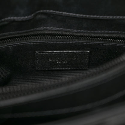 Saint Laurent Calfskin Y Quilted Monogram Monochrome Medium Loulou Chain Satchel Black 5 of 10