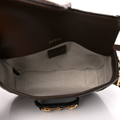 Gucci GG Supreme Monogram Web Mini Horsebit 1955 Shoulder Bag Beige Brown Sugar 5 of 11