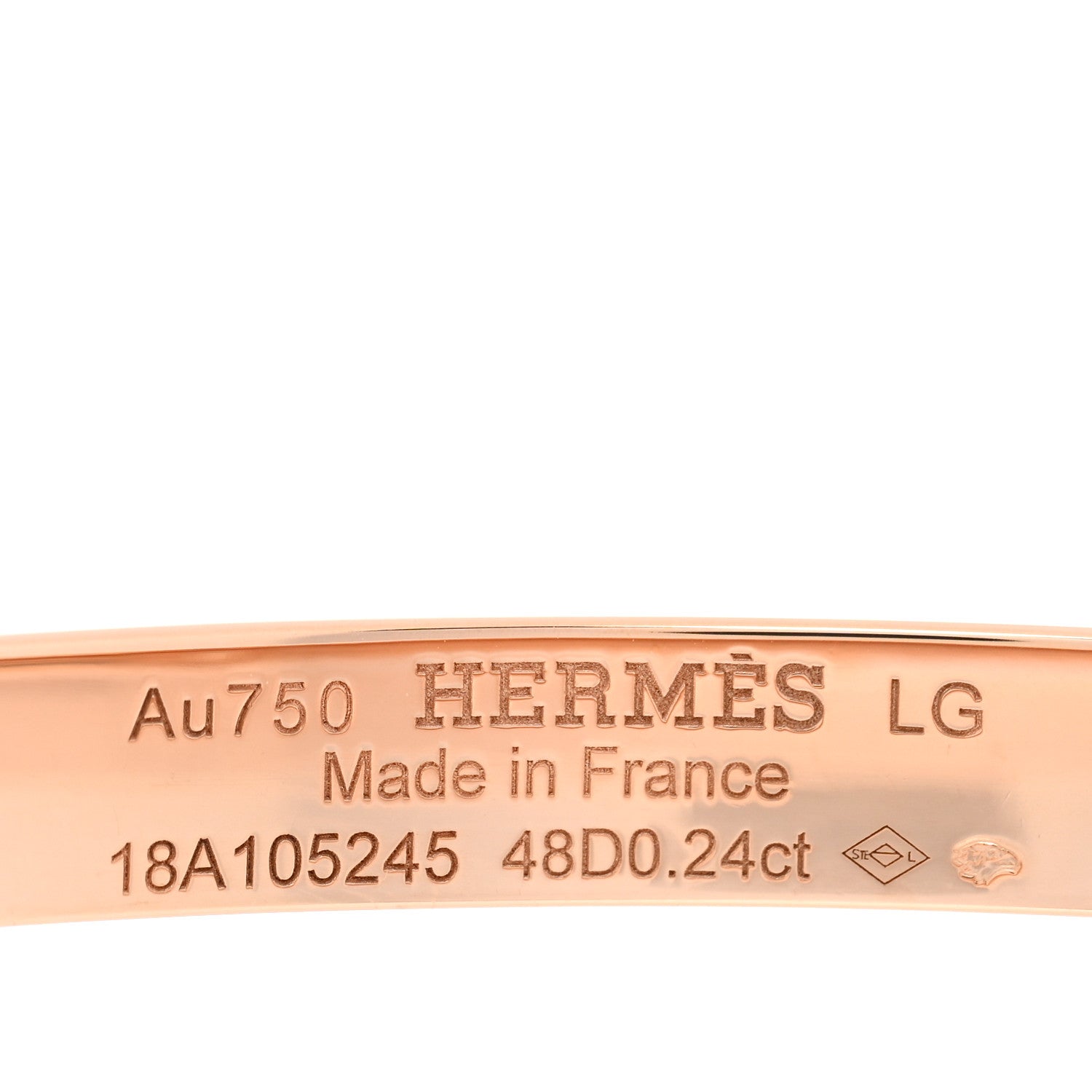 Hermes 18K Rose Gold Diamond PM Collier De Chien Bracelet LG 3 of 4