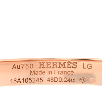 Hermes 18K Rose Gold Diamond PM Collier De Chien Bracelet LG 3 of 4