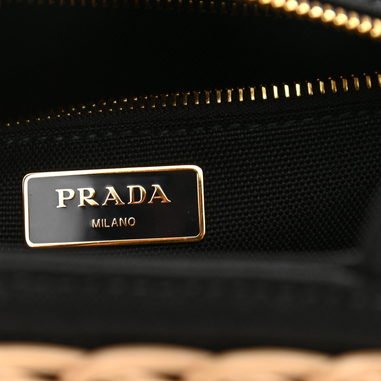 Wicker Canvas Tote Naturale Black