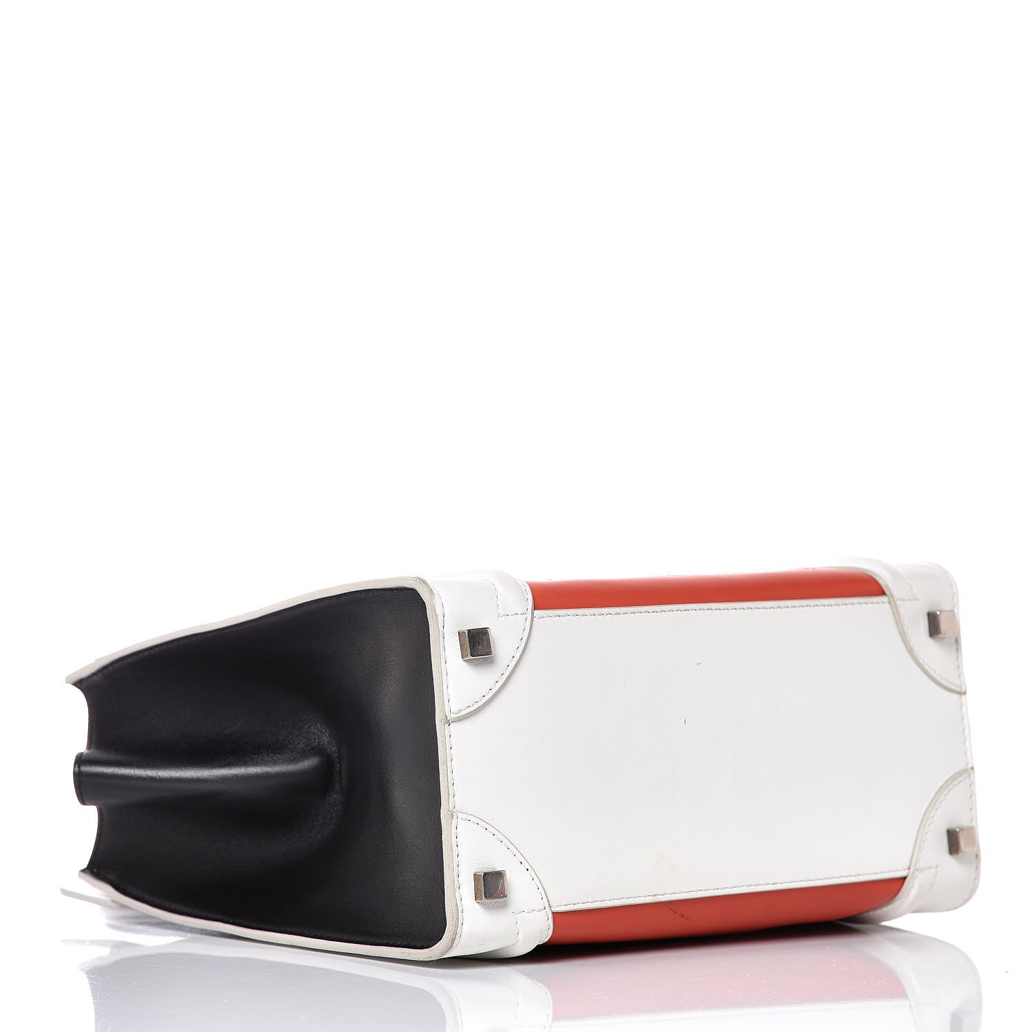 Celine Satin Calfskin Micro Tri-Color Luggage Vermillion 4 of 16